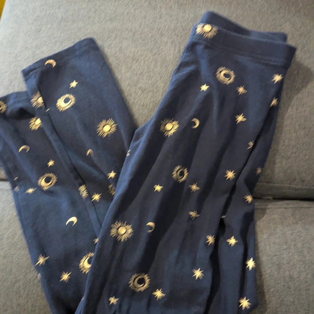 Old Navy Navy Blue Leggings with Gold Celestial Print